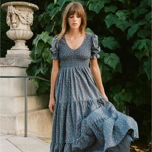 SOLD Christy Dawn Brooklyn Dress in Lapis Aster Garden size Small